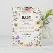 Baby in Bloom Baby Shower Einladung (Stehend Vorderseite)