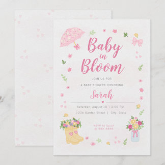 Baby in Bloom Baby Shower Einladung | Frühling