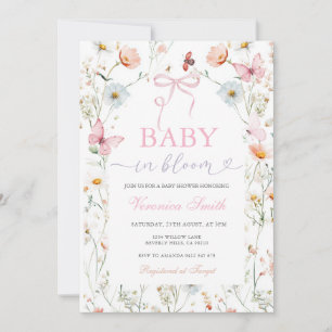 Baby in Bloom - Baby Shower Einladung Wilde Blumen