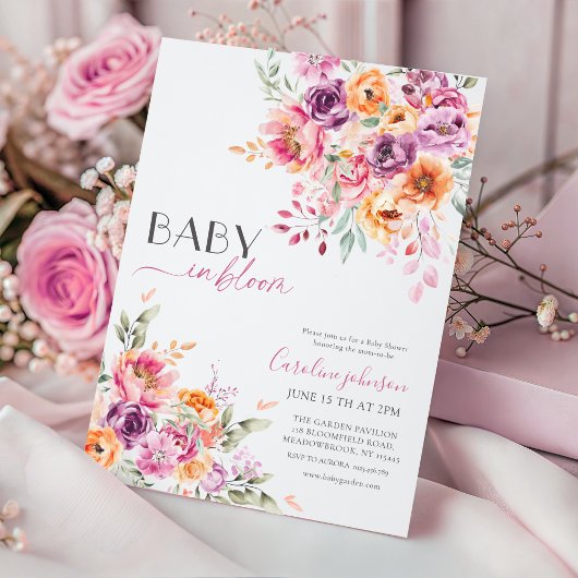 Baby in Bloom Baby Shower Invitation | Blush Pink  Einladung