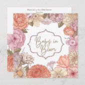 Baby in Bloom Baby Shower invitation Einladung (Vorne/Hinten)