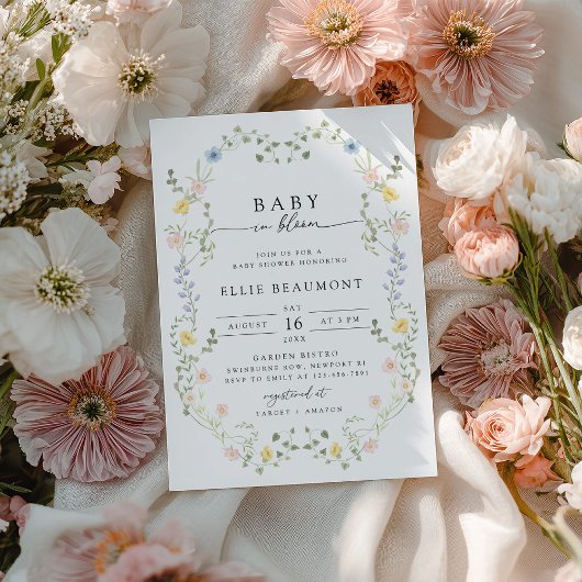 Baby in Bloom Baby Shower Invitation Einladung