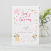 Baby in Bloom Baby Shower Invitation | Spring  Einladung (Stehend Vorderseite)