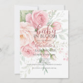Baby in bloom | baby shower invitation template einladung (Vorderseite)