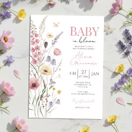 Baby in Bloom Baby Shower Invitation Wildflowers Einladung
