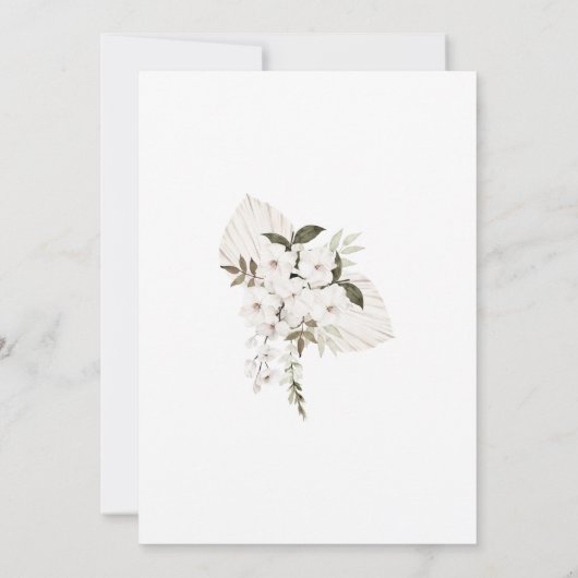 Baby in Bloom Baby Shower laden Boho Neutral ein Einladung (Rückseite)