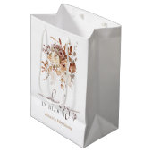 Baby in Bloom Baby Shower Mittlere Geschenktüte (Vorderseite Schrägansicht)