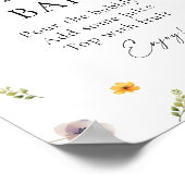 Baby in Bloom Baby Shower Momosa Bar Poster (Ecke)