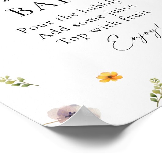 Baby in Bloom Baby Shower Momosa Bar Poster (Ecke)
