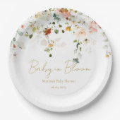 Baby in Bloom Baby Shower Pappteller (Vorderseite)