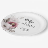 Baby in Bloom Baby Shower Pappteller (Schrägansicht)
