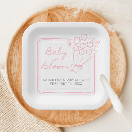 Baby In Bloom Baby Shower Pappteller