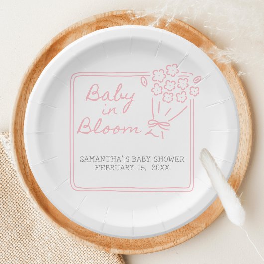 Baby In Bloom Baby Shower Pappteller