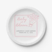 Baby In Bloom Baby Shower Pappteller (Vorderseite)