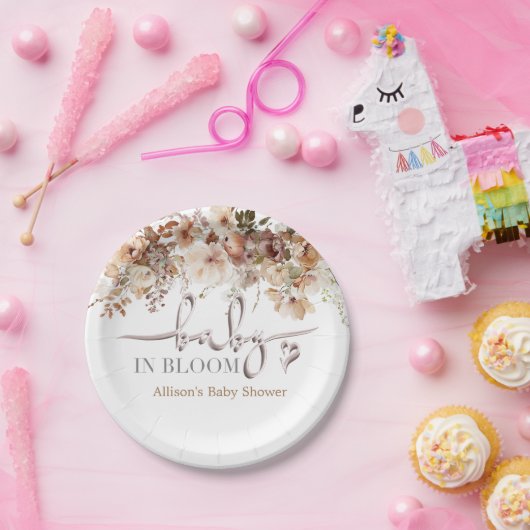 Baby in Bloom Baby Shower Pappteller (Party)