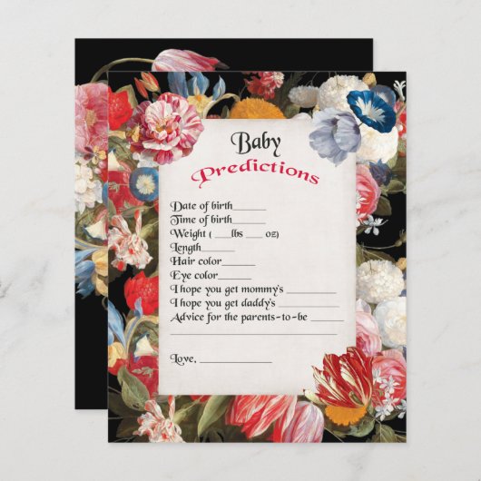 Baby in Bloom Baby Shower Predictions Game (Vorne/Hinten)