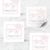 Baby In Bloom Baby Shower Quadratischer Aufkleber