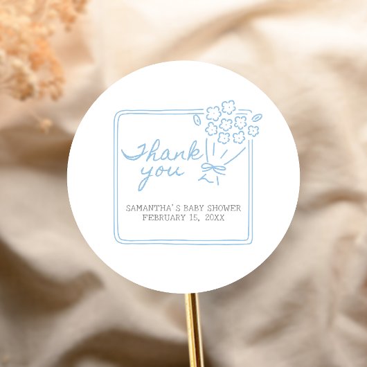 Baby In Bloom Baby Shower Runder Aufkleber