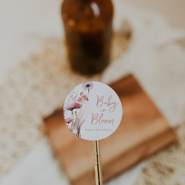 Baby in Bloom Baby Shower Runder Aufkleber