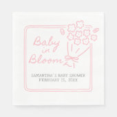 Baby In Bloom Baby Shower Serviette (Vorderseite)