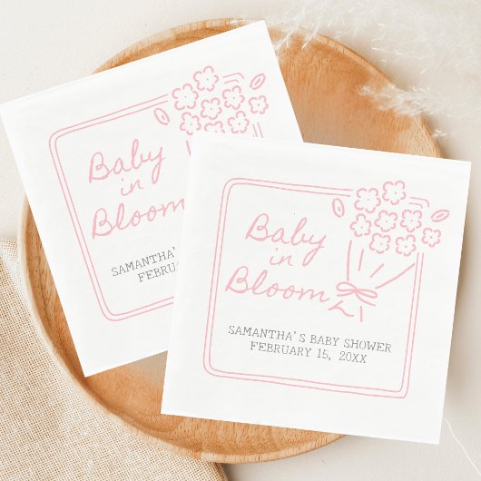 Baby in Bloom Baby Shower Serviette