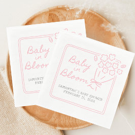 Baby In Bloom Baby Shower Serviette