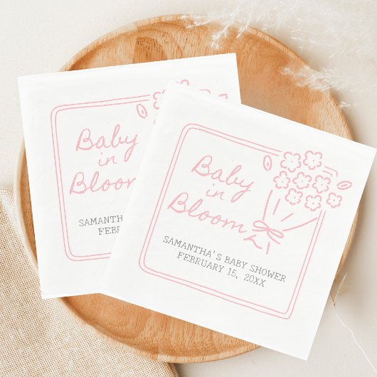 Baby In Bloom Baby Shower Serviette