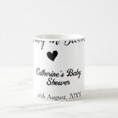 Baby in bloom baby shower simple black heart date kaffeetasse (Mittel)
