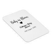 Baby in bloom baby shower simple black heart date magnet (Rechte Seite)