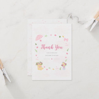 Baby in Bloom Baby Shower Thank You Card