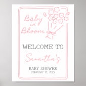Baby In Bloom Baby Shower Welcome Sign Poster (Vorne)