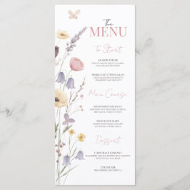 Baby in Bloom Baby Shower Wildflowers Menu Menükarte