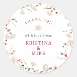 Baby in Bloom Babydusche Danke, dass Sie für Runder Aufkleber