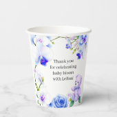 Baby in Bloom Babydusche für eine Papiertasse Pappbecher (Rückseite)