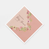 Baby in Bloom Babydusche Rosa Botanische Blüte Serviette (Ecke)