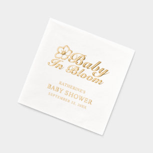 Baby In Bloom Babyparty Benutzerdefinierter Name D Servietten Mit Folie