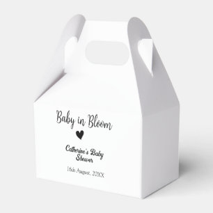 Baby in Bloom Babyparty einfach schwarzes Herz Dat Geschenkschachtel