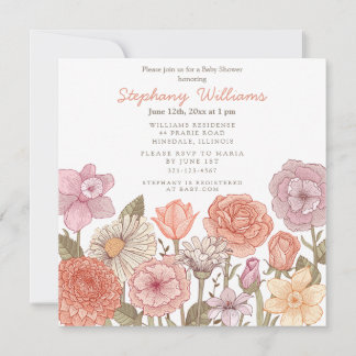 Baby in Bloom Babyparty-Einladung  Einladung