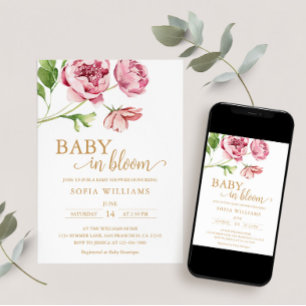 Baby in Bloom Babyparty-Einladung Einladung