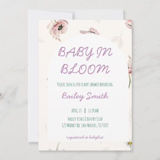 Baby in Bloom Babyparty-Einladung Einladung