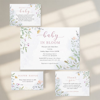 Baby in Bloom Babyparty-Einladung Floral Einladung