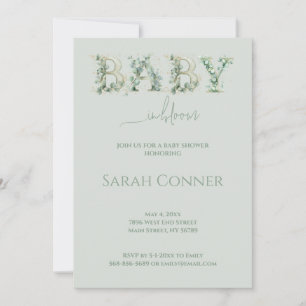 Baby in Bloom Babyparty-Eukalyptus-Einladung Einladung