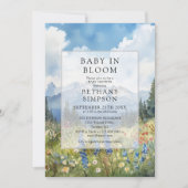 Baby In Bloom Bergfoto-QR-Code Baby Shower Einladung (Vorderseite)