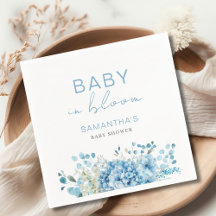 Baby In Bloom Blaue Blumige Baby Shower für Jungen