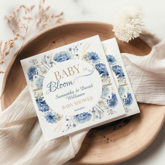 Baby in Bloom Blaue Wildblumen Botanik  Serviette