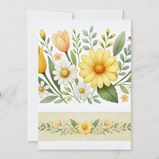 Baby in Bloom - Bloral Baby Dusche Einladung (Rückseite)