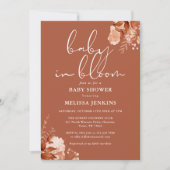 Baby in Bloom Bloral Herbst Babydusche Einladung (Vorderseite)