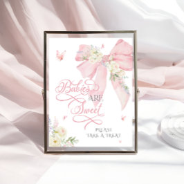 Baby in Bloom Bloral Pink Bow Babies sind süß Poster