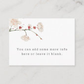 Baby in Bloom Blossom Diaper Raffle Baby Dusche Begleitkarte (Rückseite)