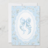 Baby in Bloom Blue Bow Floral Boy Baby Shower Einladung (Rückseite)